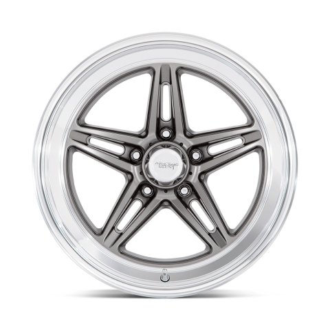 Wheel - Groove - 18 x 10 in - 5.970 in Backspace - 5 x 4.75 in Bolt Pattern - Aluminum - Gray Paint Center - Machined Lip - Each