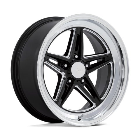Wheel - Groove - 18 x 7 in - 4.000 in Backspace - 5 x 4.75 in Bolt Pattern - Aluminum - Black Paint / Machined Center - Machined Lip - Each