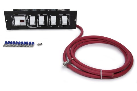 Switch Panel - Pro Stock - Dash Mount - 8 x 2.25 x 2 in - 1 Momentary Rocker / 2 Rockers / 3 3-Way Position Rockers - Fused - Black - Each