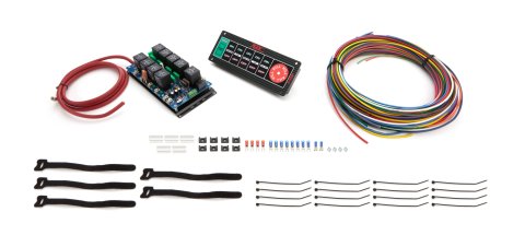 Switch Panel - Dash Mount - 8.75 x 3.25 in - 7 Flat Switches - Fused - Indicator Lights - Relay Board / Wiring Included - White Interior Light - Carbo