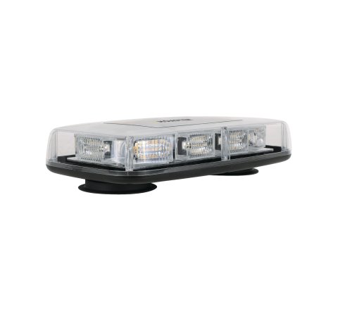 LED Light Bar - BuiltBright - 12 in White / Amber LED Light Bar - Strobe - Brackets / Wiring Included - Plastic - Black / Clear - Universal - Kit