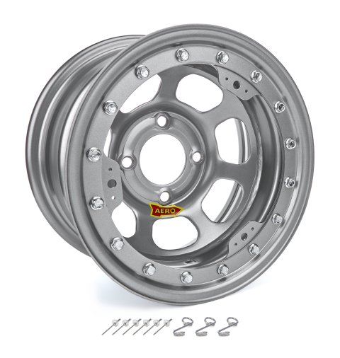 Wheel - 33-Series - 13 x 8 in - 2.000 in Backspace - 4 x 4.50 in Bolt Pattern - Beadlock - Steel - Silver Powder Coat - Each