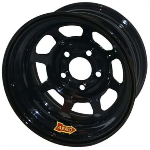 Wheel - 50-Series - 15 x 10 in - 5.000 in Backspace - 5 x 4.50 in Bolt Pattern - Steel - Black Powder Coat - Each