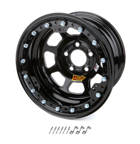 Wheel - 53-Series - 15 x 8 in - 1.000 in Backspace - 5 x 5.00 in Bolt Pattern - Beadlock - Steel - Black Powder Coat - Each