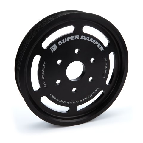 Crankshaft Pulley - Supercharger Drive - Serpentine - 11-Rib - 8.88 in Diameter - Aluminum - Black Anodized - GM GenV LT-Series - Each