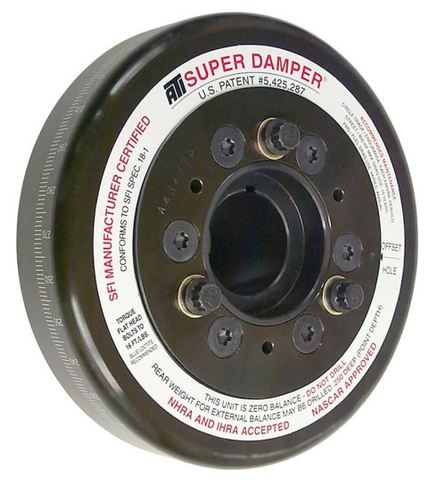 Harmonic Balancer - Super Damper - 7.074 in OD - SFI 18.1 - Steel - Black Oxide - Internal Balance - Big Block Chevy - Each