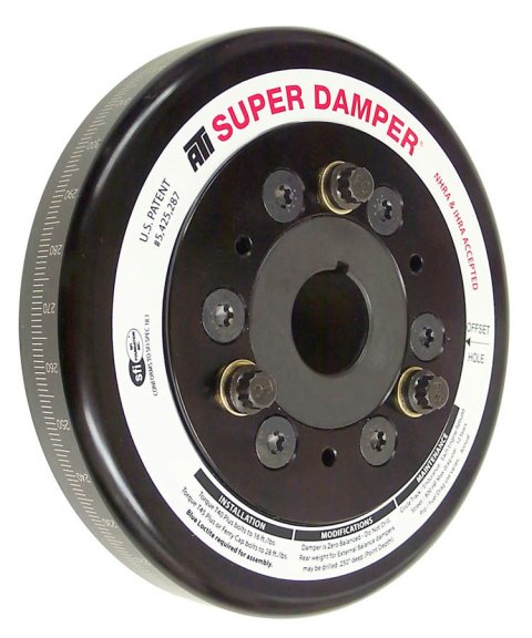 Harmonic Balancer - Super Damper - 7.074 in OD - SFI 18.1 - Aluminum / Steel - Black - Internal Balance - Small Block Chevy - Each