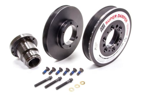 Harmonic Balancer - Serpentine Super Damper - 7.480 in OD - SFI 18.1 - AC Pulley - Aluminum / Steel - Black - Internal Balance - GM LS-Series - Each