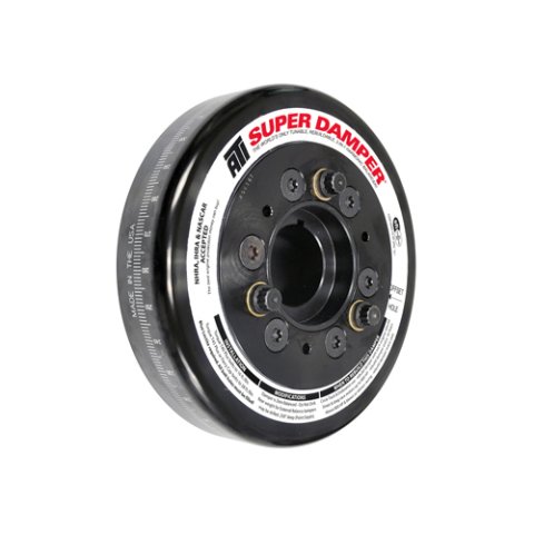 Harmonic Balancer - Super Damper - Undersized - 6.325 in OD - SFI-18.1 - Internal Balance - Steel - Black Paint - Small Block Chevy - Each