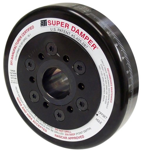 Harmonic Balancer - Super Damper - 7.074 in OD - SFI 18.1 - Steel - Black Oxide - Internal Balance - Small Block Mopar - Each