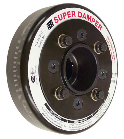 Harmonic Balancer - Super Damper - 6.325 in OD - SFI 18.1 - Steel - Black Oxide - 28 oz External Balance - Small Block Ford - Each