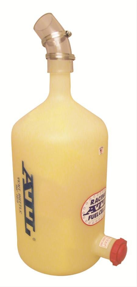 Utility Jug - Vent/Fill Bottle - 5 gal - 13 in Diameter - 36 in Tall - Foam Baffling - 45 Degree Elbow - Plastic - White - Each
