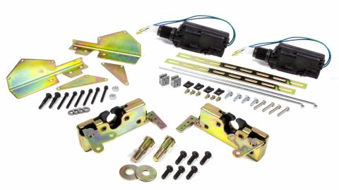Door Latch - Large Bear Claw - Power Locking - Hardware / Strikers Included - Steel - Cadmium - Kit