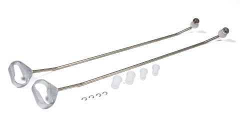 Door Prop - 16.5 in Long - Aluminum / Steel - Natural / Polished - Pair