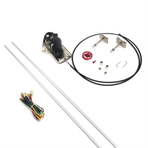 Windshield Wiper Kit - Heavy Duty - Brackets / Hardware / Motor / Wiring - Universal - Kit
