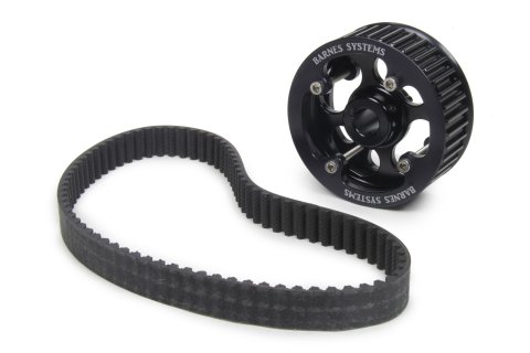 Oil Pump Pulley - HTD - 40 Tooth - 1-1/2 in Wide - 5/8 in Shaft - Belt Included - Aluminum - Black Anodized - Each
