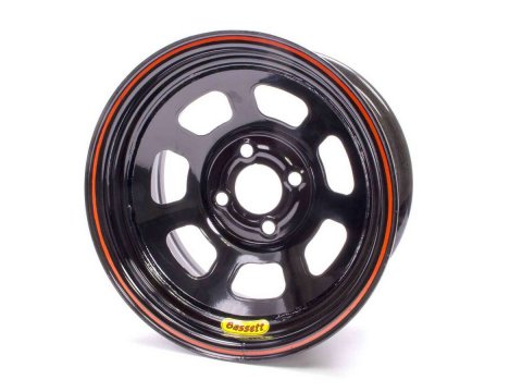 Wheel - 8 Spoke D-Hole Lightweight - 14 x 7 in - 3.000 in Backspace - 4 x 4.25 in Bolt Pattern - Steel - Black Powder Coat - Each