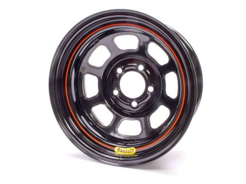Wheel - DOT Street Legal - 15 x 7 in - 3.750 in Backspace - 5 x 4.50 in Bolt Pattern - Steel - Black Powder Coat - Each