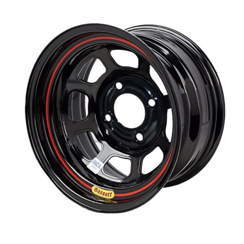 Wheel - DOT Street Legal - 15 x 7 in - 3.000 in Backspace - 4 x 100 mm Bolt Pattern - Steel - Black Powder Coat - Each