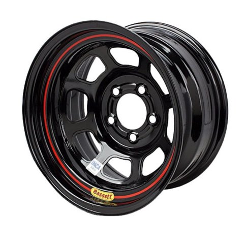 Wheel - DOT Street Legal - 15 x 7 in - 3.000 in Backspace - 5 x 100 mm Bolt Pattern - Steel - Black Powder Coat - Each