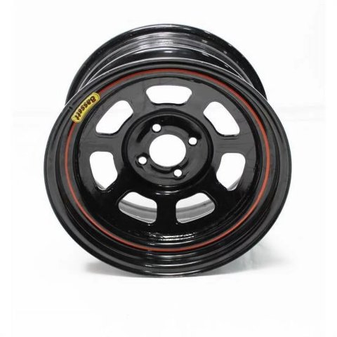 Wheel - D.O.T. Beaded - 15 x 7 in - 2.000 in Backspace - 4 x 4.50 in Bolt Pattern - Steel - Black Powder Coat - Each