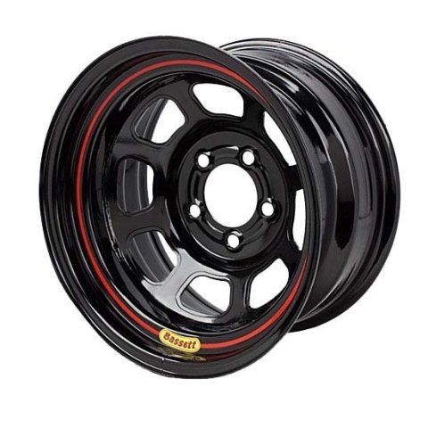 Wheel - D-Hole Lightweight - 15 x 7 in - 3.500 in Backspace - 4 x 100 mm Bolt Pattern - Steel - Black Powder Coat - Each