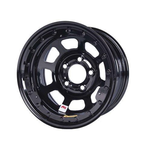 Wheel - D-Hole - 15 x 8 in - 4.750 in Backspace - 5 x 5.00 in Bolt Pattern - Beadlock - Steel - Black Powder Coat - Each