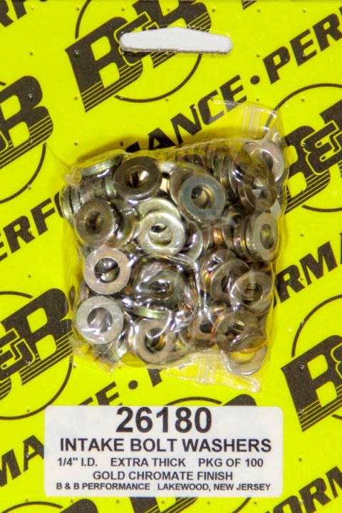 Flat Washer - 0.25 in ID - 0.54 in OD - 0.1 in Thick - Steel - Cadmium - Universal - Set of 100