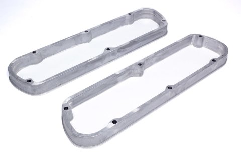 Valve Cover Spacer - 1.200 in Tall - Aluminum - Natural - Small Block Ford - Pair