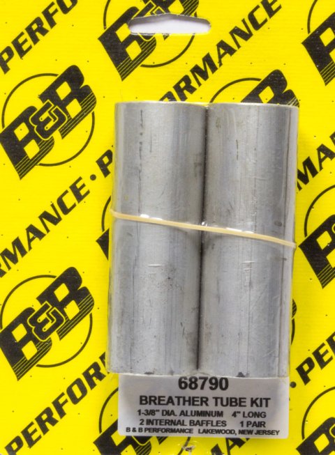 Breather Tube - 1-3/8 in OD - 4 in Long - 2 Internal Baffles - Aluminum - Pair