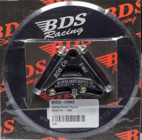 Degree Wheel - 7 in Diameter - Timing Pointer - Aluminum - Black Anodized - Small Block Chevy - Each
