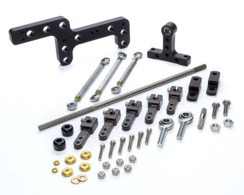 Throttle Linkage - In-Line - Dual Quad - Aluminum / Steel - Natural - Holley Carburetors - 6-71 / 8-71 Superchargers - Kit