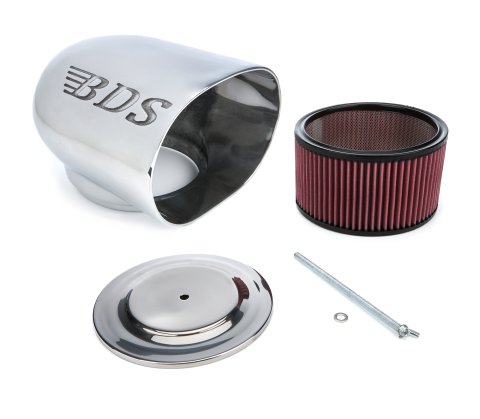 Air Cleaner Assembly - Scoop - 12.375 x 10.375 in Rectangle - 7.75 in Tall - 7-5/16 in Carb Flange - Aluminum - Polished - Kit