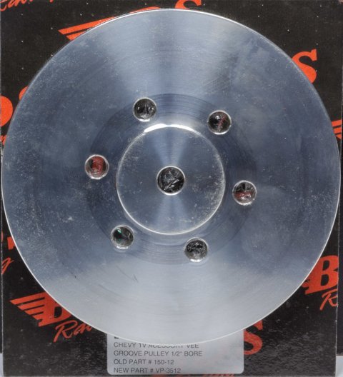 Crankshaft Pulley - V-Belt - 1 Groove - 6.25 in Diameter - Aluminum - Polished - 1/2 in Bolt Hole - Each