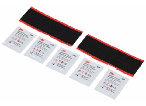 Hook and Loop Fastener - 7 in Long - 1 in Wide - Self Adhesive - Adhesive Promotor - Nylon - Black - Kit