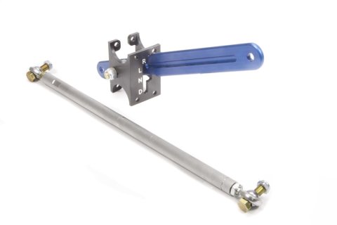 Shifter Assembly - Bloomquist Style - 1 Lever - Floor Mount - Aluminum - Black / Blue Anodized - Bert Second Generation Transmissions - Each