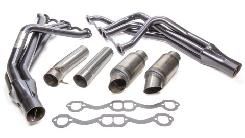Headers - Dirt Late Model - 1.625 to 1.75 in Primary - 2.75 in Collector - Gaskets Included - Steel - Black Paint - Small Block Chevy - Kit
