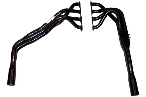 Headers - Dirt Late Model - Tri-Y - 1.75 to 2 in Primary - 3.5 in Collector - Steel - Black Paint - 9-13 Degree Head - Small Block Chevy - Kit