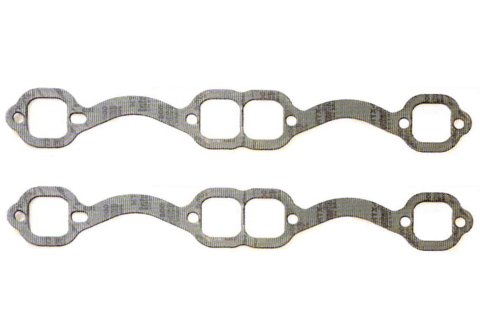 Exhaust Header / Manifold Gasket - 1.550 x 1.870 in Oval Port - Graphite - Small Block Chevy - Pair