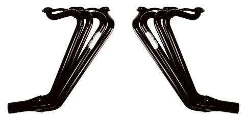 Headers - IMCA-UMP Modified - 1.625 to 1.75 in Primary - 3 in Collector - Steel - Black Paint - Small Block Chevy - Pair