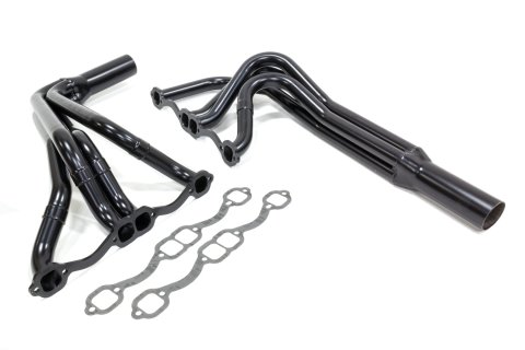 Headers - IMCA-UMP Northern Sport Modified - 1.625 in Primary - 2.75 in Collector - Gaskets Included - Steel - Black Paint - Small Block Chevy - Various Chassis - Pair