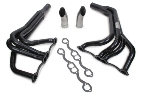 Headers - IMICA / UMP Dirt Modified - 1.625 to 1.75 in Primary - 2.75 in Collector - Gaskets Included - Steel - Black Paint - Small Block Chevy - Pair