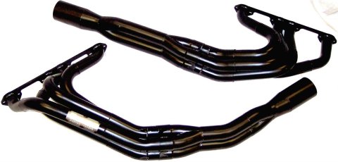 Headers - UMP Modified - Tri-Y - 1.75 to 1.875 in Primary - 3.5 in Collector - Gaskets Included - Steel - Black Paint - Small Block Chevy - Pair