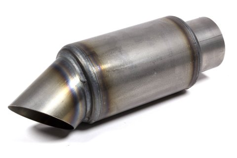 Muffler - 2.75 in Center Inlet - 2.75 in Turn Down Outlet - 6 x 4.5 in Round Body - 11.5 in Long - Steel - Natural - Each