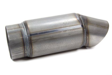 Muffler - 3.5 in Center Inlet - 3.5 in Turn Down Outlet - 6 x 4.5 in Round Body - 11.5 in Long - Steel - Natural - Each
