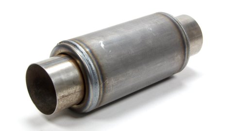 Muffler - Dirt Modified - 3 in Inlet - 3 in Straight Outlet - 8 x 5 in Round Body - 12.5 in Long - Steel - Natural - Each