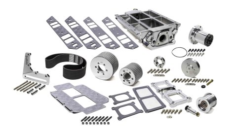 Supercharger Drive Kit - Belt / Crankshaft Hardware / Hub / Intake / Pulleys / Spacers - Polished - 6-71 Superchargers - Big Block Chevy - Kit