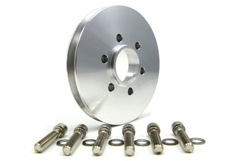 Crankshaft Pulley - V-Belt - 1 Groove - 6 in Diameter - Hardware Included - Aluminum - Polished - Chevy V8 - Each