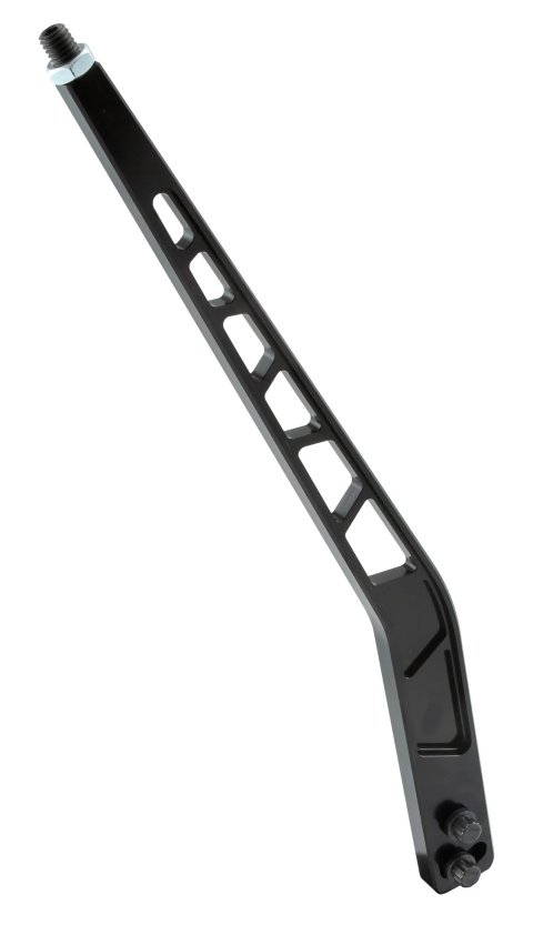Shift Lever - Industrial Pocket - 14 in Length - 3/8-16 in Thread - 19 Degree Kick Back - Aluminum - Black Anodized - Tremec TKO 500 / 600 and T56 - E
