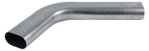 Exhaust Bend - 60 Degree - Oval - 3 in Diameter - Short Radius - Steel - Natural - Each